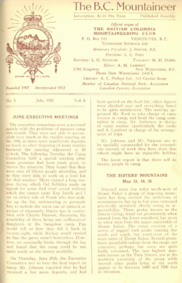 The B.C. Mountaineer 1930 July cover